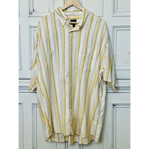 JoS A. Bank Men's XXL 100% Linen Short Sleeve Button Down Spring Summer - Picture 2 of 8